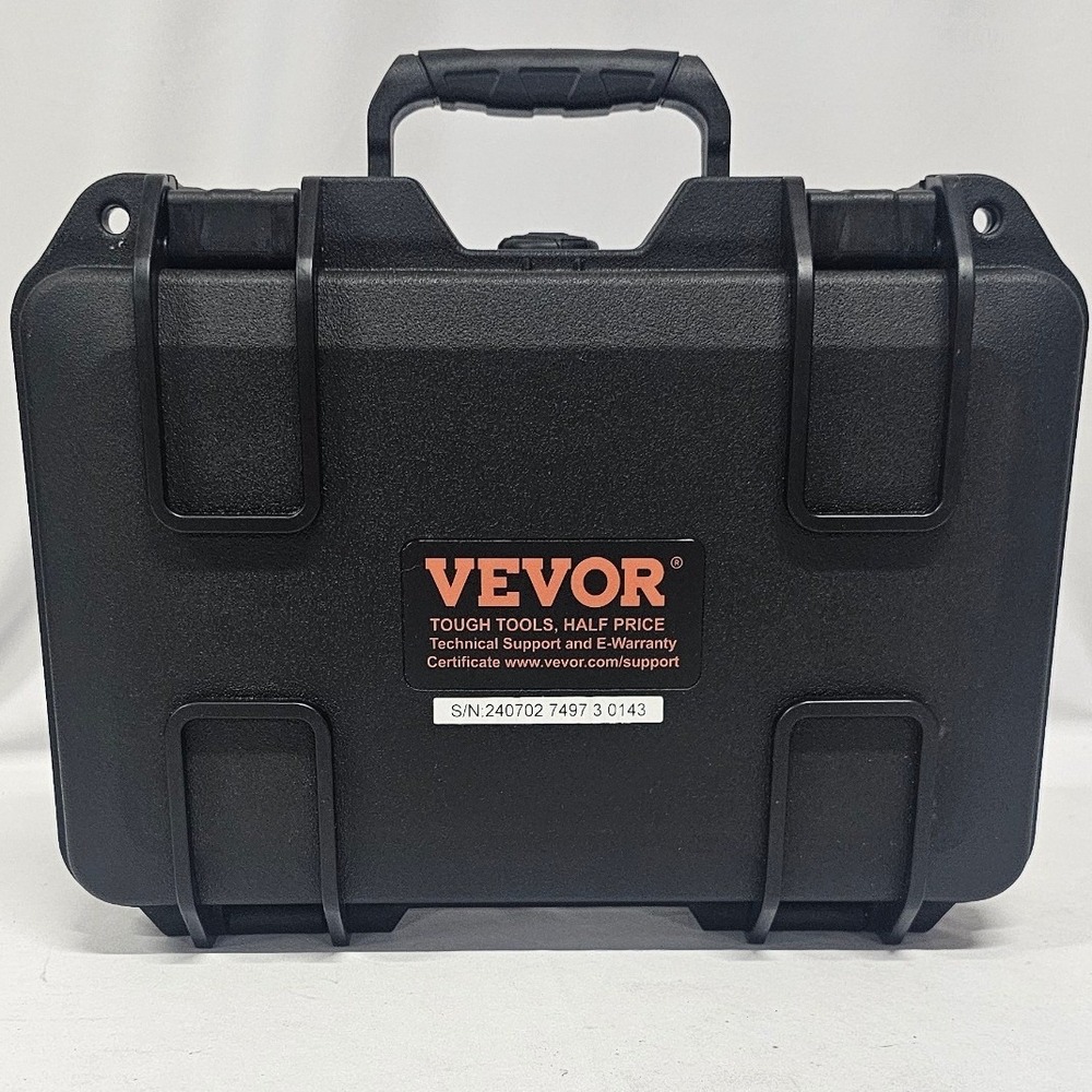 VEVOR Hard Shell Protective Case with Foam Black Rugged Equipment Carry Box
